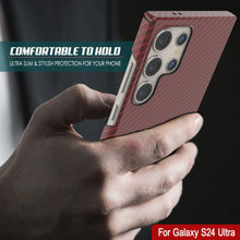 Load image into Gallery viewer, Galaxy S24 Ultra Case, Punkcase CarbonShield, Heavy Duty &amp; Ultra Thin Cover [shockproof][non slip] [Red]
