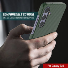 Load image into Gallery viewer, Galaxy S24 Case, Punkcase CarbonShield, Heavy Duty &amp; Ultra Thin Cover [shockproof][non slip] [Dark Green]
