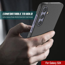 Load image into Gallery viewer, Galaxy S24 Case, Punkcase CarbonShield, Heavy Duty &amp; Ultra Thin Cover [shockproof][non slip] [Black]
