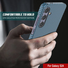 Load image into Gallery viewer, Galaxy S24 Case, Punkcase CarbonShield, Heavy Duty &amp; Ultra Thin Cover [shockproof][non slip] [Light Blue]
