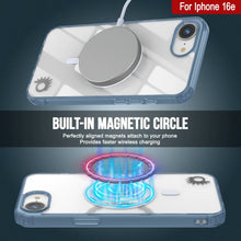 Load image into Gallery viewer, Punkcase iPhone 16e Magnetic Wireless Charging Case [ClearMag Series][Navy]
