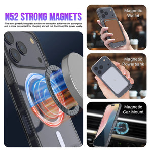 Punkcase iPhone 17 Pro Magnetic Wireless Charging Case [ClearMag Series][Black]