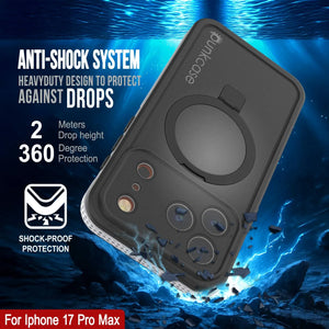 iPhone 17 Pro Max Waterproof Case [Kickstud 2.0 Series] Protective IP68 Cover W/Screen Protector & Kickstand [White]