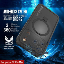 Load image into Gallery viewer, iPhone 17 Pro Max Waterproof Case [Kickstud 2.0 Series] Protective IP68 Cover W/Screen Protector &amp; Kickstand [Black]
