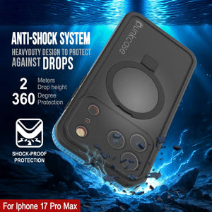 iPhone 17 Pro Max Waterproof Case [Kickstud 2.0 Series] Protective IP68 Cover W/Screen Protector & Kickstand [Blue]