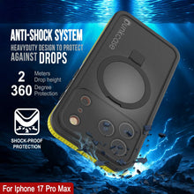 Load image into Gallery viewer, iPhone 17 Pro Max Waterproof Case [Kickstud 2.0 Series] Protective IP68 Cover W/Screen Protector &amp; Kickstand [Yellow]
