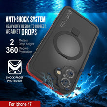 Load image into Gallery viewer, iPhone 17 Waterproof Case [Kickstud 2.0 Series] Protective IP68 Cover W/Screen Protector &amp; Kickstand [Red]
