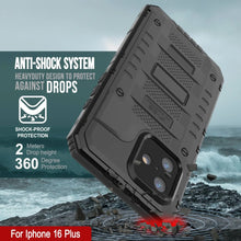 Load image into Gallery viewer, iPhone 16 Plus Metal Extreme 3.0 Series Aluminum Waterproof Case IP68 W/Buillt in Screen Protector &amp; Kickstand [Black]
