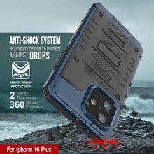 Load image into Gallery viewer, iPhone 16 Plus Metal Extreme 3.0 Series Aluminum Waterproof Case IP68 W/Buillt in Screen Protector &amp; Kickstand [Blue]
