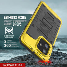 Load image into Gallery viewer, iPhone 16 Plus Metal Extreme 3.0 Series Aluminum Waterproof Case IP68 W/Buillt in Screen Protector &amp; Kickstand [Yellow]
