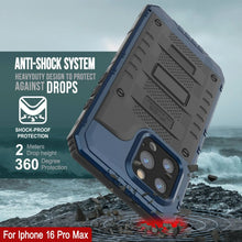 Load image into Gallery viewer, iPhone 16 Pro Max Metal Extreme 3.0 Series Aluminum Waterproof Case IP68 W/Buillt in Screen Protector &amp; Kickstand [Blue]
