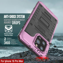 Load image into Gallery viewer, iPhone 16 Pro Max Metal Extreme 3.0 Series Aluminum Waterproof Case IP68 W/Buillt in Screen Protector &amp; Kickstand [Pink]
