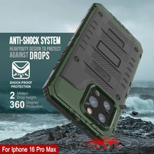 Load image into Gallery viewer, iPhone 16 Pro Max Metal Extreme 3.0 Series Aluminum Waterproof Case IP68 W/Buillt in Screen Protector &amp; Kickstand [Dark Green]
