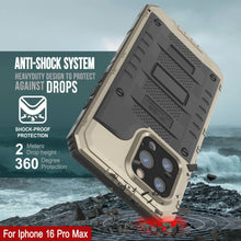 Load image into Gallery viewer, iPhone 16 Pro Max Metal Extreme 3.0 Series Aluminum Waterproof Case IP68 W/Buillt in Screen Protector &amp; Kickstand [Gold]
