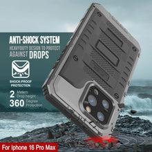 Load image into Gallery viewer, iPhone 16 Pro Max Metal Extreme 3.0 Series Aluminum Waterproof Case IP68 W/Buillt in Screen Protector &amp; Kickstand [Silver]
