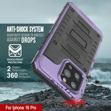 Load image into Gallery viewer, iPhone 16 Pro Metal Extreme 3.0 Series Aluminum Waterproof Case IP68 W/Buillt in Screen Protector &amp; Kickstand [Purple]
