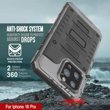 Load image into Gallery viewer, iPhone 16 Pro Metal Extreme 3.0 Series Aluminum Waterproof Case IP68 W/Buillt in Screen Protector &amp; Kickstand [Silver]
