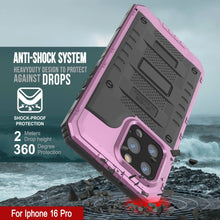 Load image into Gallery viewer, iPhone 16 Pro Metal Extreme 3.0 Series Aluminum Waterproof Case IP68 W/Buillt in Screen Protector &amp; Kickstand [Pink]
