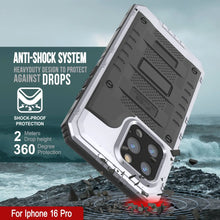 Load image into Gallery viewer, iPhone 16 Pro Metal Extreme 3.0 Series Aluminum Waterproof Case IP68 W/Buillt in Screen Protector &amp; Kickstand [White]
