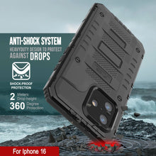 Load image into Gallery viewer, iPhone 16 Metal Extreme 3.0 Series Aluminum Waterproof Case IP68 W/Buillt in Screen Protector &amp; Kickstand [Black]

