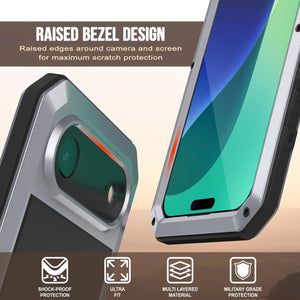 iPhone 17 Air Metal Case, Heavy Duty Military Grade Armor Cover [shock proof] Full Body Hard [White]