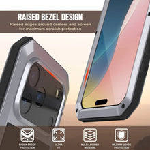 Load image into Gallery viewer, iPhone 17 Pro Max Metal Case, Heavy Duty Military Grade Armor Cover [shock proof] Full Body Hard [White]

