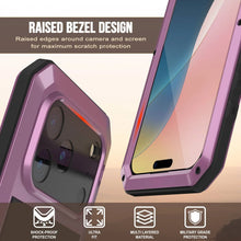 Load image into Gallery viewer, iPhone 17 Pro Max Metal Case, Heavy Duty Military Grade Armor Cover [shock proof] Full Body Hard [Pink]

