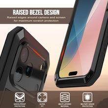 Load image into Gallery viewer, iPhone 17 Pro Max Metal Case, Heavy Duty Military Grade Armor Cover [shock proof] Full Body Hard [Black]
