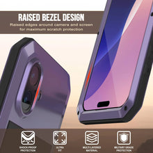 Load image into Gallery viewer, iPhone 17 Metal Case, Heavy Duty Military Grade Armor Cover [shock proof] Full Body Hard [Purple]
