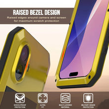Load image into Gallery viewer, iPhone 17 Metal Case, Heavy Duty Military Grade Armor Cover [shock proof] Full Body Hard [Yellow]
