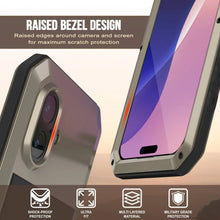 Load image into Gallery viewer, iPhone 17 Metal Case, Heavy Duty Military Grade Armor Cover [shock proof] Full Body Hard [Gold]
