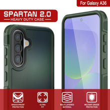 Load image into Gallery viewer, PunkCase Galaxy A36 Case, [Spartan 2.0 Series] Clear Rugged Heavy Duty Cover [Dark Green]
