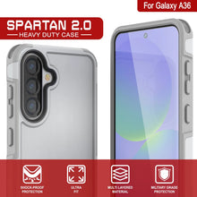 Load image into Gallery viewer, PunkCase Galaxy A36 Case, [Spartan 2.0 Series] Clear Rugged Heavy Duty Cover [White]
