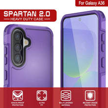 Load image into Gallery viewer, PunkCase Galaxy A36 Case, [Spartan 2.0 Series] Clear Rugged Heavy Duty Cover [Purple]
