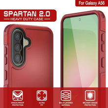 Load image into Gallery viewer, PunkCase Galaxy A56 Case, [Spartan 2.0 Series] Clear Rugged Heavy Duty Cover [Red]
