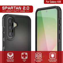 Load image into Gallery viewer, PunkCase Galaxy A56 Case, [Spartan 2.0 Series] Clear Rugged Heavy Duty Cover [Black]
