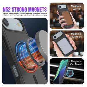PunkCase iPhone 17 Air Case, [Spartan 2.0 Series] Clear Rugged Heavy Duty Cover W/Built in Screen Protector [Black]