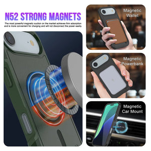 PunkCase iPhone 17 Air Case, [Spartan 2.0 Series] Clear Rugged Heavy Duty Cover W/Built in Screen Protector [dark green]