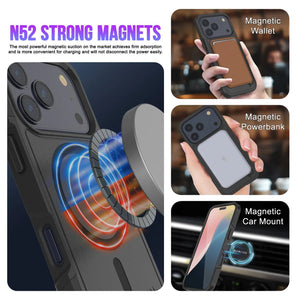 PunkCase iPhone 17 Pro Case, [Spartan 2.0 Series] Clear Rugged Heavy Duty Cover W/Built in Screen Protector [Black]