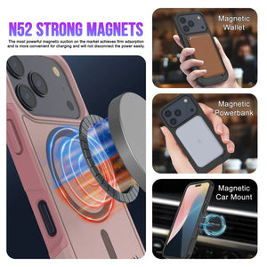 PunkCase iPhone 17 Pro Case, [Spartan 2.0 Series] Clear Rugged Heavy Duty Cover W/Built in Screen Protector [pink]