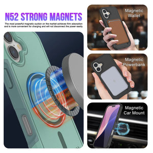 PunkCase iPhone 17 Case, [Spartan 2.0 Series] Clear Rugged Heavy Duty Cover W/Built in Screen Protector [teal]