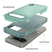 Load image into Gallery viewer, PunkCase Google Pixel 9 Pro XL Case, [Spartan 2.0 Series] Clear Rugged Heavy Duty Cover W/Built in Screen Protector [Teal]
