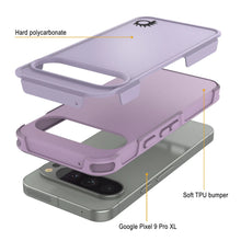 Load image into Gallery viewer, PunkCase Google Pixel 9 Pro XL Case, [Spartan 2.0 Series] Clear Rugged Heavy Duty Cover W/Built in Screen Protector [Lilac]

