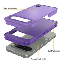 Load image into Gallery viewer, PunkCase Google Pixel 9 Pro XL Case, [Spartan 2.0 Series] Clear Rugged Heavy Duty Cover W/Built in Screen Protector [Purple]

