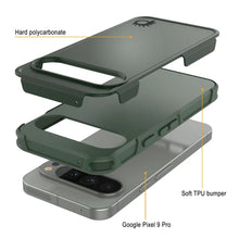 Load image into Gallery viewer, PunkCase Google Pixel 9 Pro Case, [Spartan 2.0 Series] Clear Rugged Heavy Duty Cover W/Built in Screen Protector [Dark Green]
