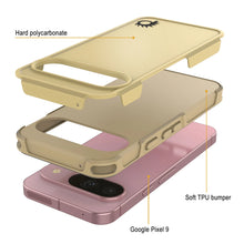 Load image into Gallery viewer, PunkCase Google Pixel 9 Case, [Spartan 2.0 Series] Clear Rugged Heavy Duty Cover W/Built in Screen Protector [Yellow]
