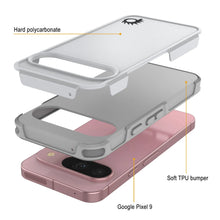 Load image into Gallery viewer, PunkCase Google Pixel 9 Case, [Spartan 2.0 Series] Clear Rugged Heavy Duty Cover W/Built in Screen Protector [White]
