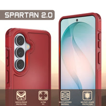 Load image into Gallery viewer, PunkCase Galaxy S26 Case, [Spartan 2.0 Series] Clear Rugged Heavy Duty Cover [Red]
