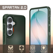 Load image into Gallery viewer, PunkCase Galaxy S26 Case, [Spartan 2.0 Series] Clear Rugged Heavy Duty Cover [Dark Green]
