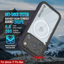 Load image into Gallery viewer, iPhone 17 Pro Max Waterproof IP68 Case, Punkcase [Purple] [StudStar Series] [Slim Fit] [Dirtproof]
